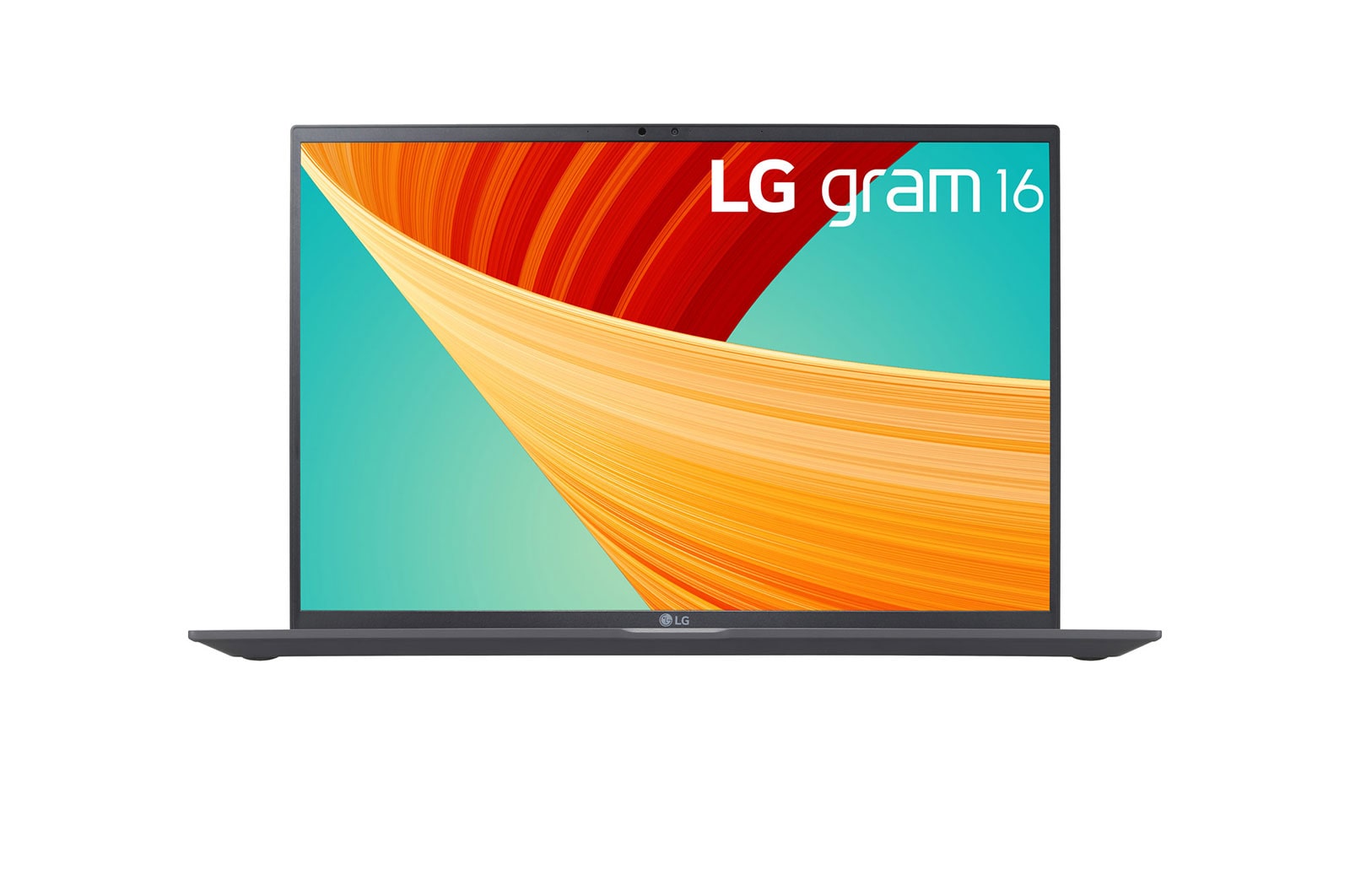 Front view of the 16 Inch LG gram (16Z90R-G.AA75A) laptop with 16GB RAM and Intel Core i7