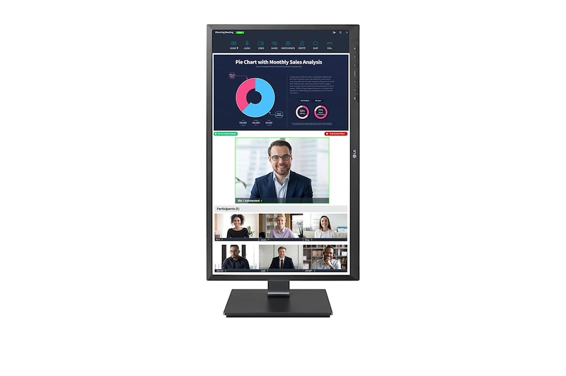 LG 24'' Full HD Monitor with IPS and Built in Webcam, 24BP750C-B