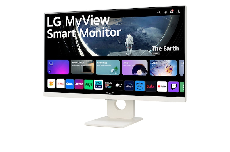 LG Smart Monitor 25 Inch | Full HD IPS All-in-One Smart Monitor for Streaming with webOS - White, 25SR50F-W