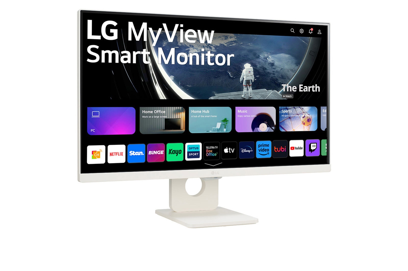 LG MyView 25 Inch | Full HD IPS All-in-One Smart Monitor for Streaming with webOS - White, 25SR50F-W
