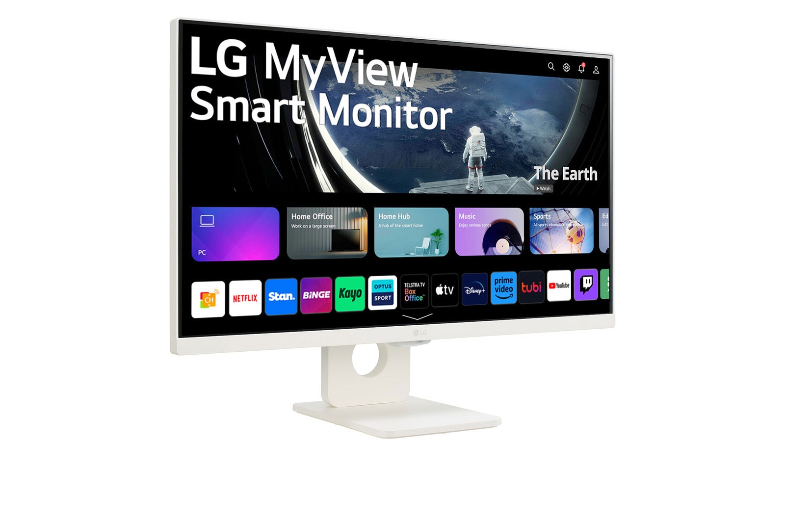 LG MyView 25 Inch | Full HD IPS All-in-One Smart Monitor for Streaming with webOS - White, 25SR50F-W