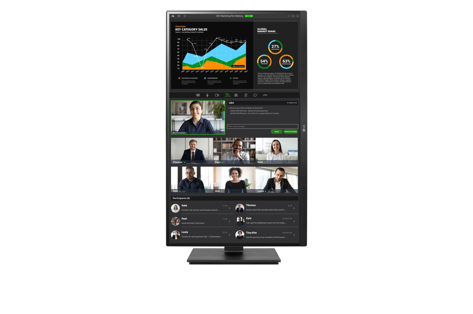 LG 27-inch QHD (2560x1440) IPS Monitor with Built-in Webcam & Mic, 27BQ75QC-B