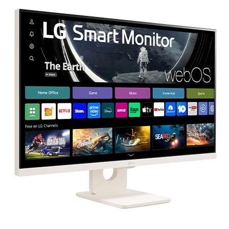 LG Smart Monitor 27 Inch | Full HD IPS All-in-One Smart Monitor for Streaming with webOS - White, 27SR50F-W