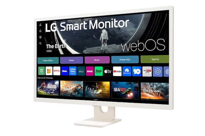 LG MyView 31.5 Inch FHD IPS All-in-One Smart Monitor for Streaming with webOS and Built-in Speakers - White, 32SR50F-W