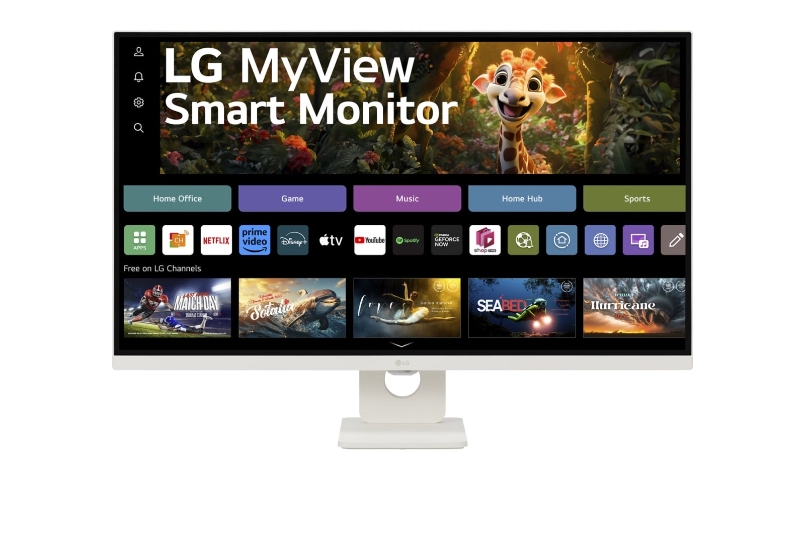 LG 32 Inch 4K UHD Smart Monitor for Streaming with webOS and Built-in Speakers - White, 32SR73U-W