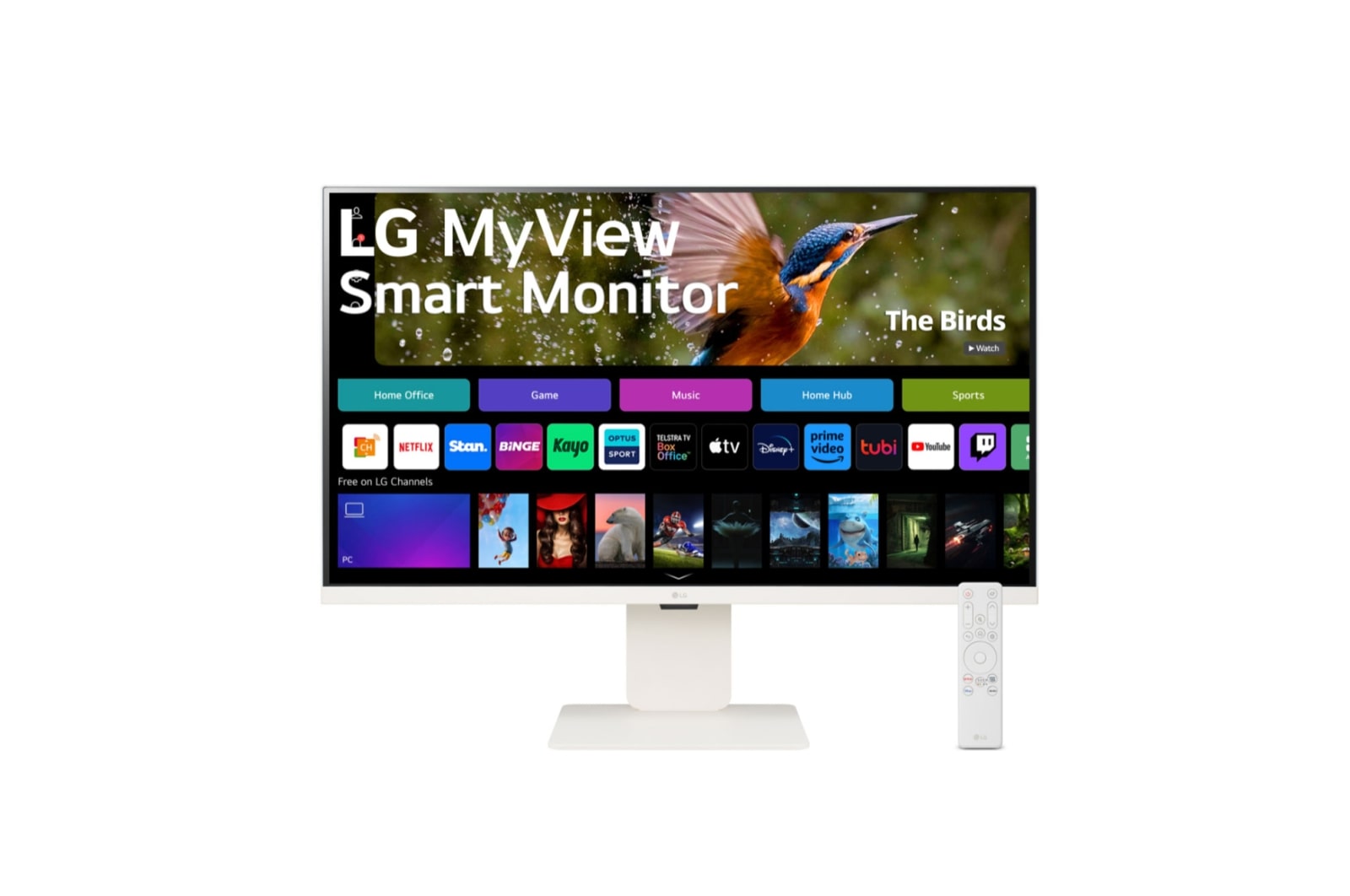 LG MyView 32 Inch | 4K UHD IPS  All-in-One Smart Monitor for Streaming with webOS and USB Type-C™ - White, 32SR83U-W