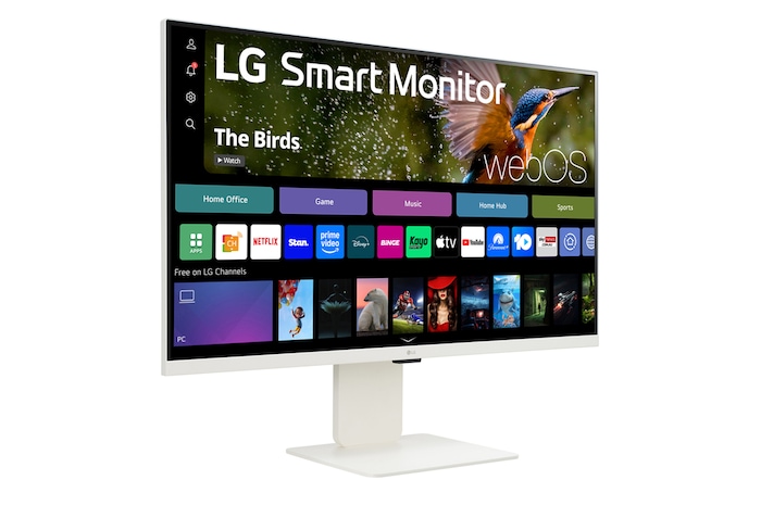 LG Smart Monitor 32 Inch | 4K UHD IPS All-in-One Smart Monitor for Streaming with webOS and USB Type-C™ - White, 32SR83U-W