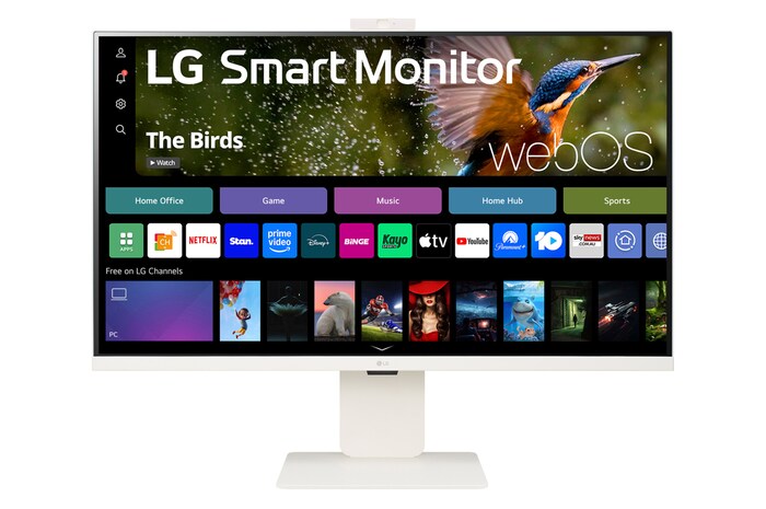 LG Smart Monitor 32 Inch | 4K UHD IPS All-in-One Smart Monitor for Streaming with webOS and built-in FHD Webcam - White, 32SR85U-W