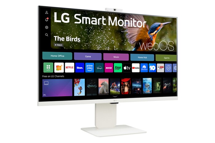 LG Smart Monitor 32 Inch | 4K UHD IPS All-in-One Smart Monitor for Streaming with webOS and built-in FHD Webcam - White, 32SR85U-W