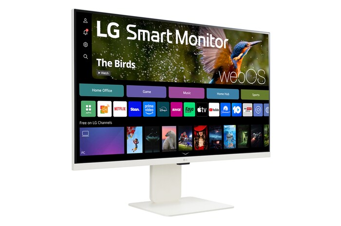 LG Smart Monitor 32 Inch | 4K UHD IPS All-in-One Smart Monitor for Streaming with webOS and built-in FHD Webcam - White, 32SR85U-W