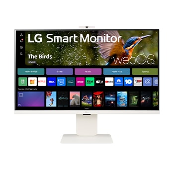 LG Smart Monitor 32 Inch | 4K UHD IPS All-in-One Smart Monitor for Streaming with webOS and built-in FHD Webcam - White, 32SR85U-W