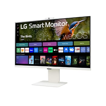 LG Smart Monitor 32 Inch | 4K UHD IPS All-in-One Smart Monitor for Streaming with webOS and built-in FHD Webcam - White, 32SR85U-W
