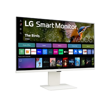 LG Smart Monitor 32 Inch | 4K UHD IPS All-in-One Smart Monitor for Streaming with webOS and built-in FHD Webcam - White, 32SR85U-W