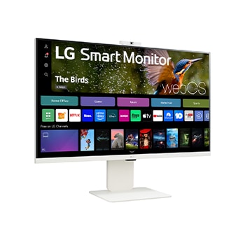 LG Smart Monitor 32 Inch | 4K UHD IPS All-in-One Smart Monitor for Streaming with webOS and built-in FHD Webcam - White, 32SR85U-W
