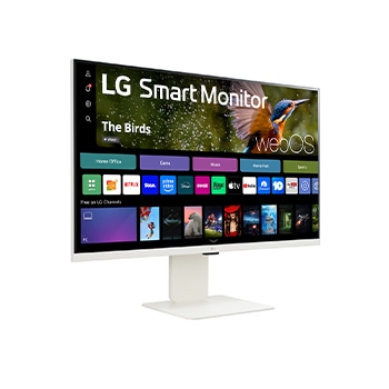 LG Smart Monitor 32 Inch | 4K UHD IPS All-in-One Smart Monitor for Streaming with webOS and built-in FHD Webcam - White, 32SR85U-W