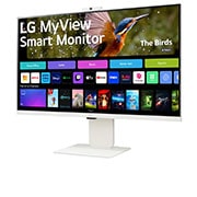 LG MyView 32 Inch | 4K UHD IPS All-in-One Smart Monitor for Streaming with webOS and built-in FHD Webcam - White, 32SR85U-W