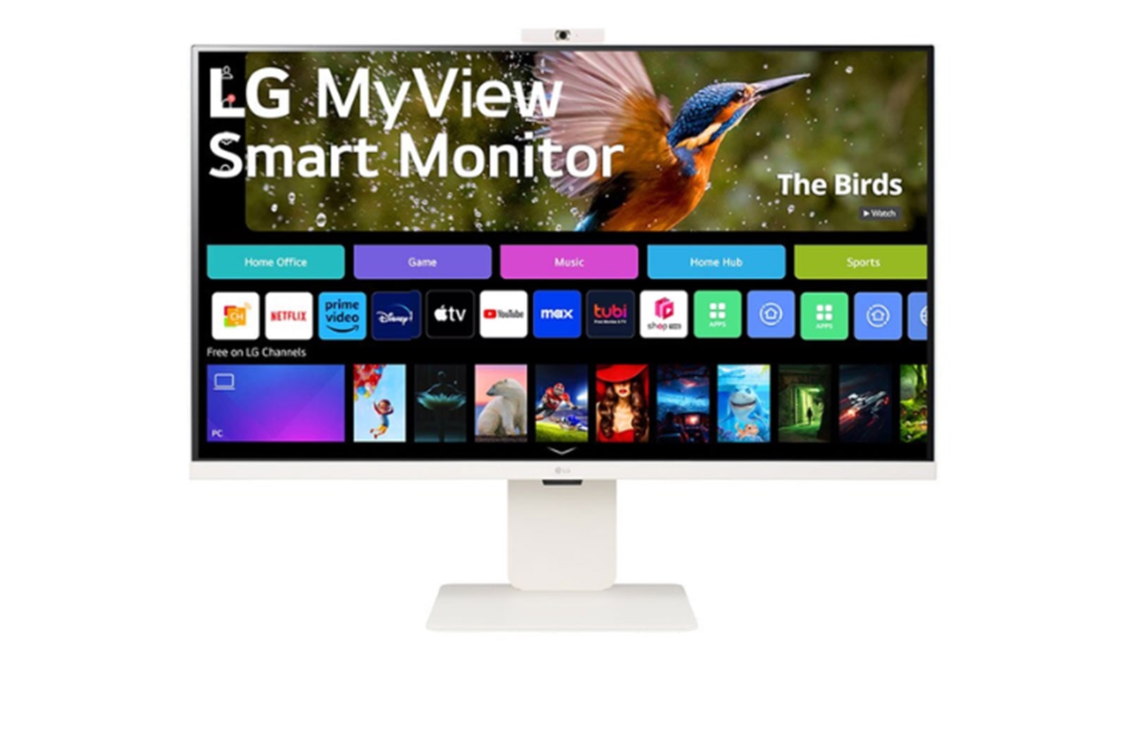LG MyView 32 Inch | 4K UHD IPS All-in-One Smart Monitor for Streaming with webOS and built-in FHD Webcam - White, 32SR85U-W