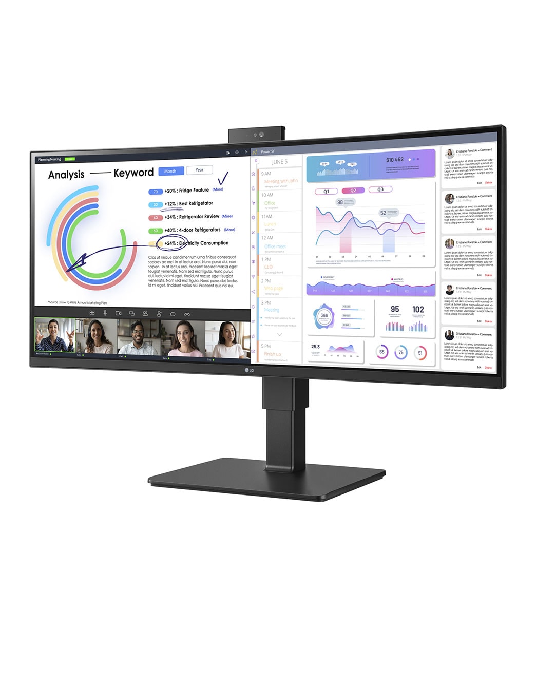 34-inch UltraWide™ WQHD (3440x1440) IPS Monitor with Built-in Webcam ...
