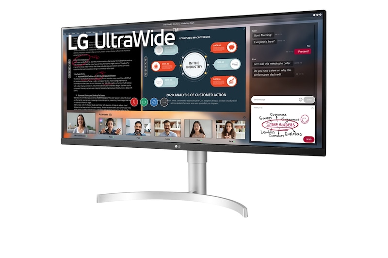 LG 34” UltraWide® Full HD IPS Monitor with HDR, 34WN650-W