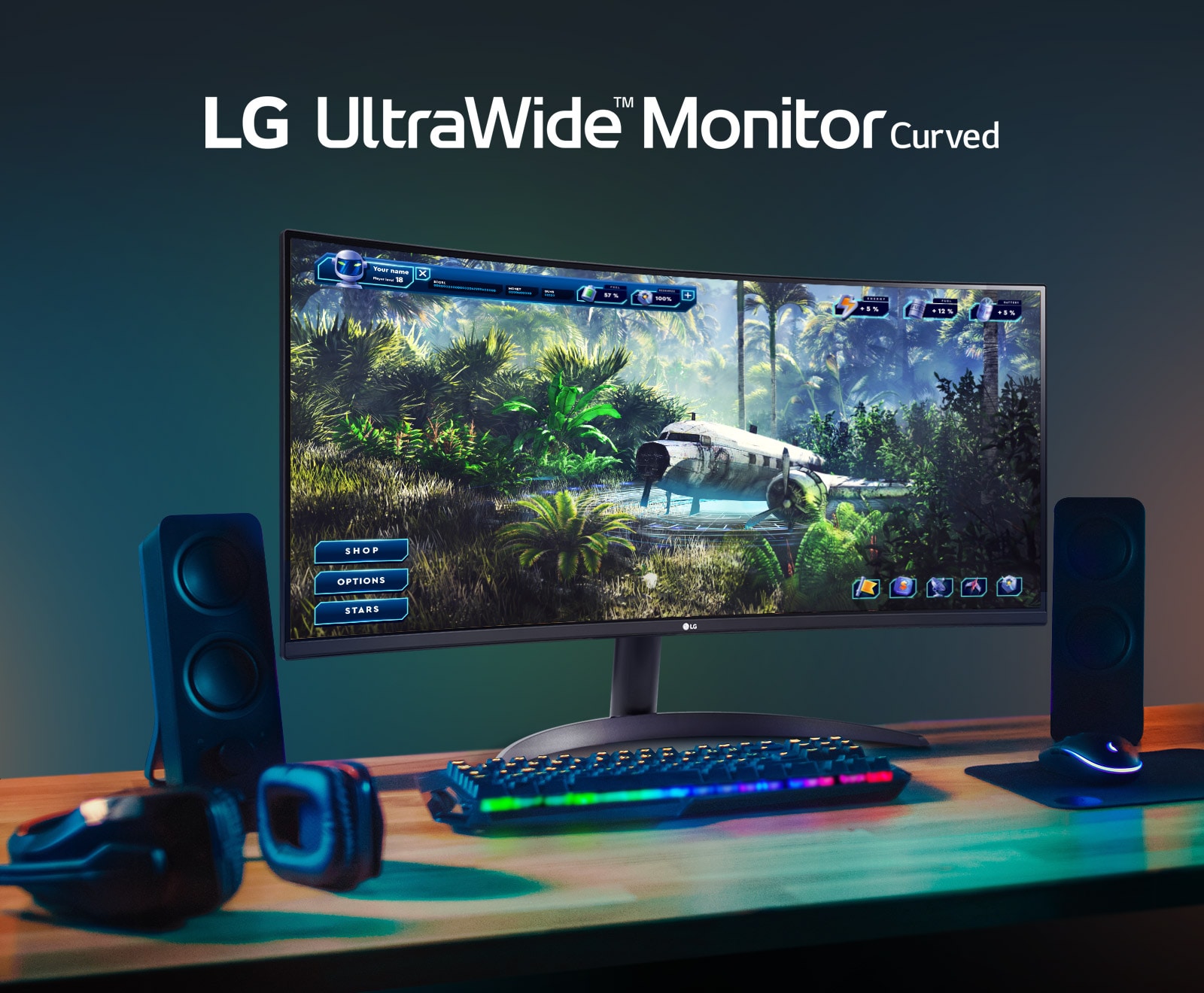 UltraWide™ 34 Inch 21:9 Curved QHD Monitor 34WP60C-B | LG AU