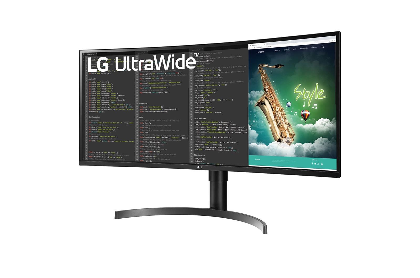 LG 35" UltraWide QHD HDR VA Curved Monitor, 35WN75C-B