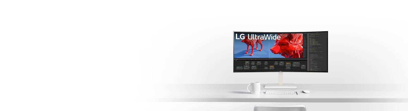 38WR85QC-W hero view on desk.