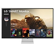 Front view of the 43 Inch LG MyView (43SQ700S-W) White Smart Monitor with 4K UHD resolution and webOS