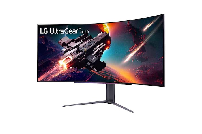 LG UltraGear™ 45 inch OLED 240Hz 800R Curved Gaming Monitor with 0.03ms(GtG), DisplayHDR True Black 400, and DepthSound, 45GS96QB-B