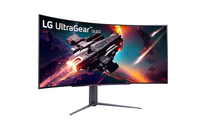 LG UltraGear™ 45 inch OLED 240Hz 800R Curved Gaming Monitor with 0.03ms(GtG), DisplayHDR True Black 400, and DepthSound, 45GS96QB-B