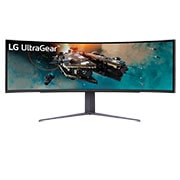 Front view of the LG 49 inch UltraGear™ (49GR85DC-B) 32:9 Dual QHD Curved gaming monitor with 240Hz refresh rate and HDR 1000