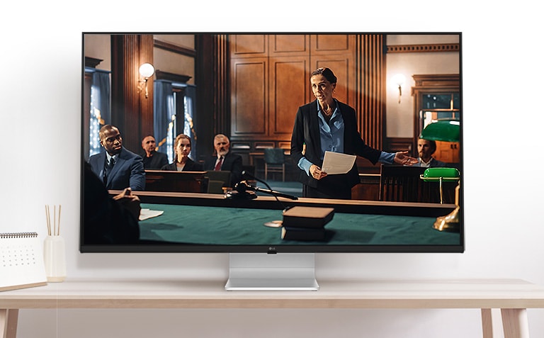 Thanks to 43-inch large screen and 4K UHD (3840x2160) IPS display that reproduces clear images and precise colors at wide angles.