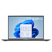 Front view of the 14 Inch LG gram (14Z90R-G.AP55A) laptop with 16GB RAM and Intel i5 Core