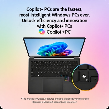 Front view of LG gram 16" 16Z90TL-G ; Copilot+ PC | Windows 11 Home | gram AI | Lightweight | Intel ® Core™ Ultra5 Processor 226V | 16GB RAM | 512GB SSD 16Z90TL-G.AS55A