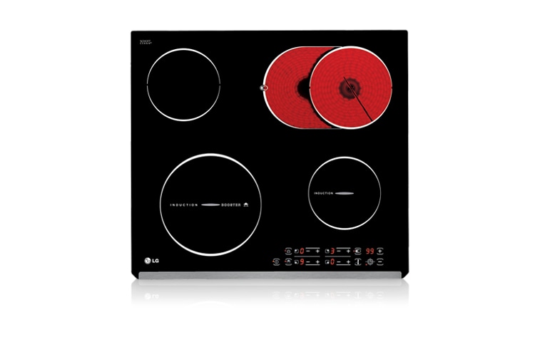 Front view of 2 Induction, 2 Radiant Cooktop KA65310S