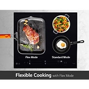 LG 60cm Induction Cooktop, 4 Cook Zones, 1 Flexi, BCI607T4BG