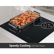 LG 60cm Induction Cooktop, 4 Cook Zones, 1 Flexi, BCI607T4BG