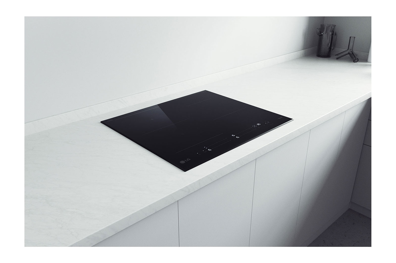 LG 60cm Induction Cooktop, 4 Cook Zones, 1 Flexi, BCI607T4BG