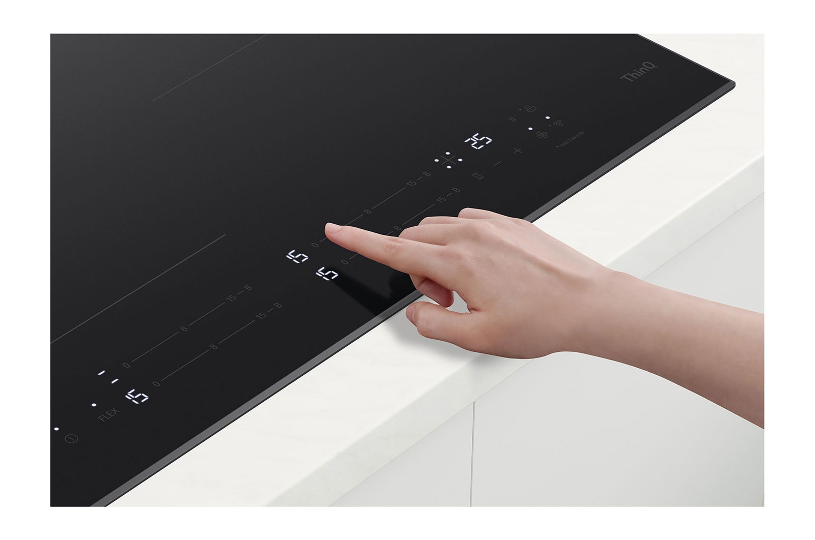 LG 60cm Induction Cooktop, 4 Cook Zones, 1 Flexi, BCI607T4BG