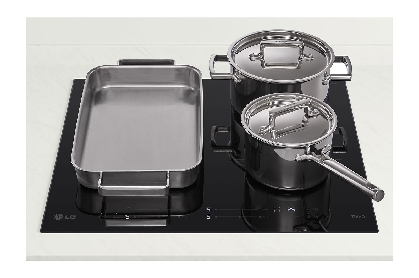 LG 60cm Induction Cooktop, 4 Cook Zones, 1 Flexi, BCI607T4BG