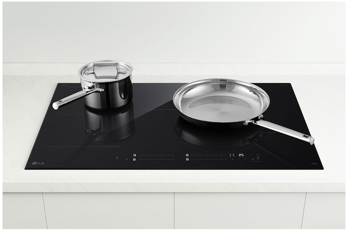 LG 80cm Induction Cooktop, 4 Cook Zones, 1 Flexi, BCI807T4BG