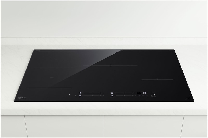 LG 80cm Induction Cooktop, 4 Cook Zones, 1 Flexi, BCI807T4BG