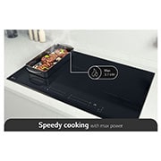 LG 80cm Induction Cooktop, 4 Cook Zones, 1 Flexi, BCI807T4BG