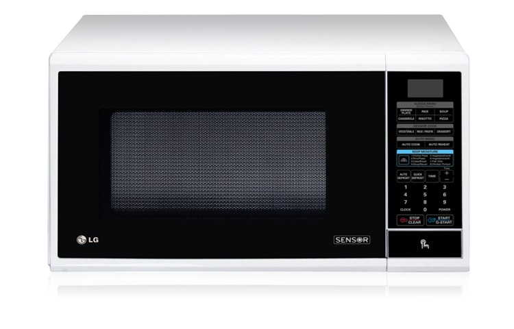 Front view of 38L WHITE ROUNDED CORNER CAVITY MICROWAVE OVEN WITH SENSOR MS3840SRSK