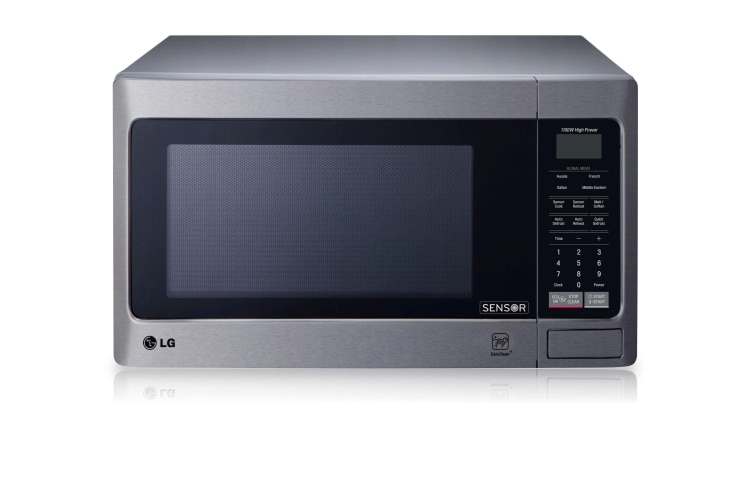 Front view of 40L Stainless Steel Rounded Corner Cavity Microwave Oven with Auto Sensor Cooking MS4042XRS