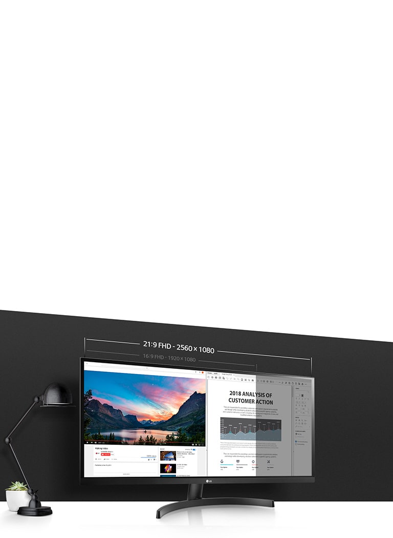 LG ウルトラワイドモニター 34WK500-P LG 34WK500-P: 34 Inch Class 21:9 UltraWide® Full HD IPS LED