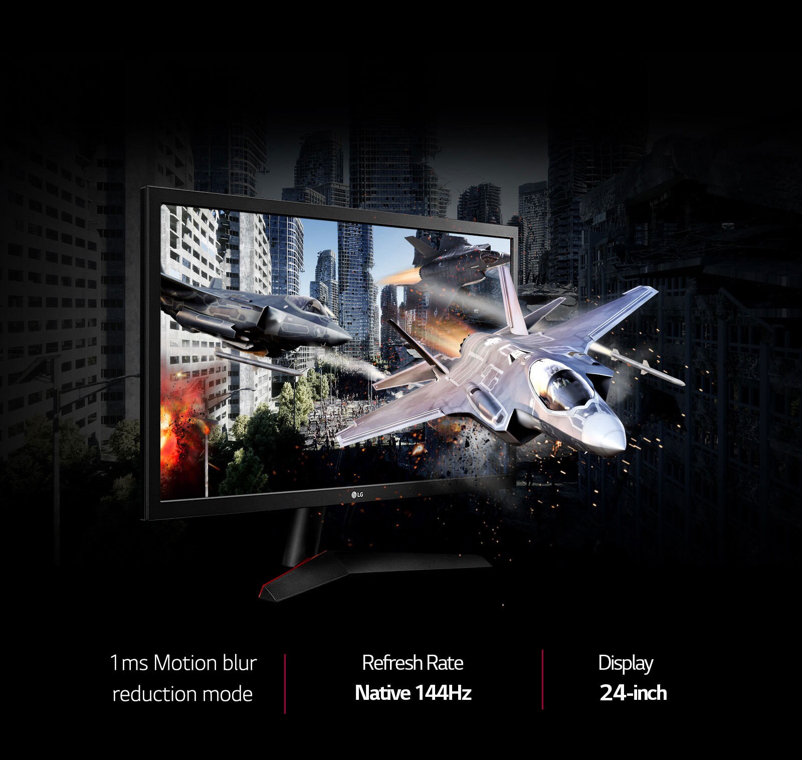 24” Full HD TN Monitor - 24GL600F-B | LG Australia