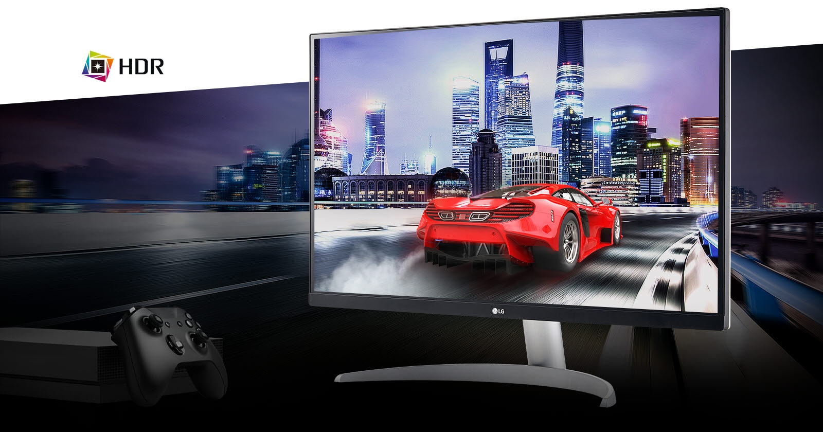 4K HDR gaming scene on 27UP600K-W.