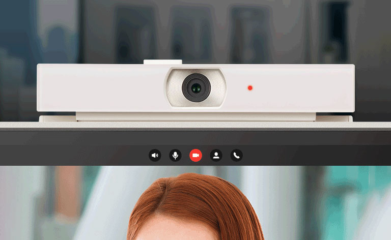 The privacy slider instantly covers the camera lens with a single touch.