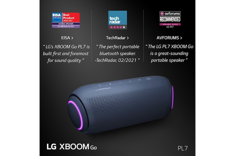 LG XBOOMGo PL7 Portable Bluetooth Speaker, PL7
