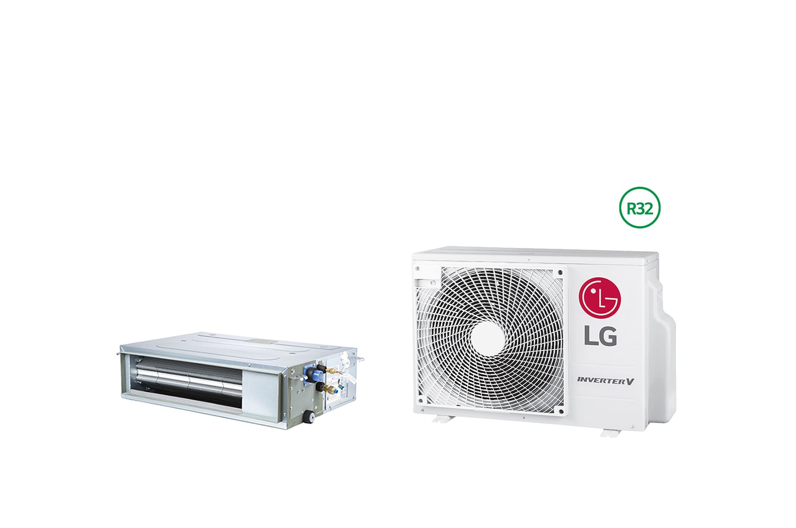 Front view of the 2.5kW Ducted Air Conditioning System, White, UBN25L5-UU25WR2